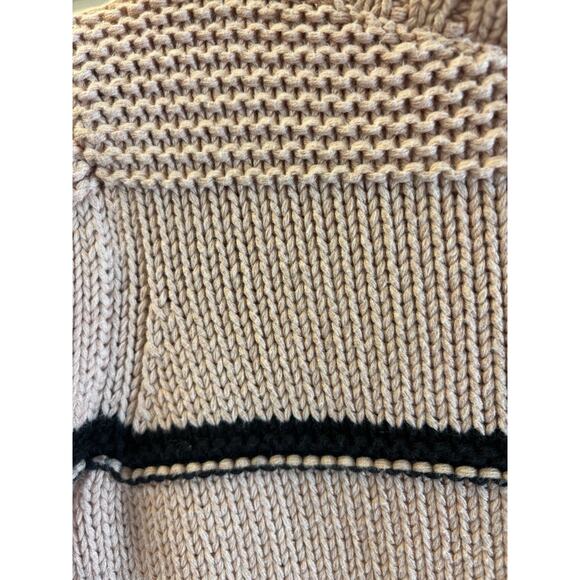 LaVie Pink And Navy Sweater With Button Detail Puff Sleeve Small - Picture 2 of 7